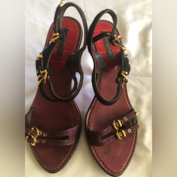 Louis Vuitton Crocodile Embossed Suede Multi Colored Leather Shoes Size 40 - Picture 10 of 16